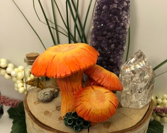 OOAK Jack O’ Lantern Mushroom Sculpture