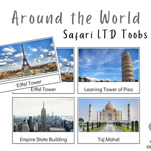 WORLD, Around The World, Montessori Three Part Cards, Safari ltd TOOBS, Nomenclature Cards, Homeschool Material, Printable PDF