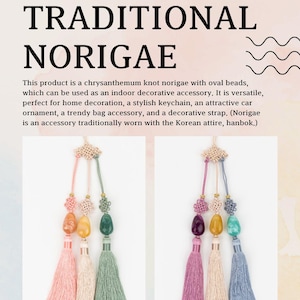 Heminredning, Handgjord prydnad, Koreansk traditionell knut (Maedeup), 3-färgad NORIGAE