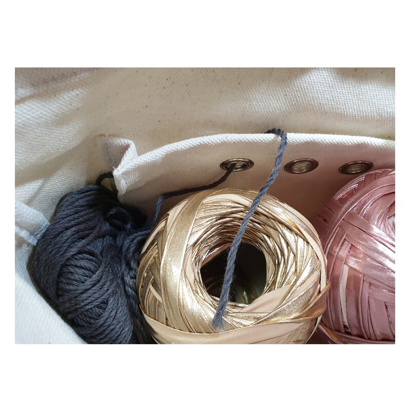 Knitting Bags Pouch with Crochet holders Yarn holders Hole for yarn to do Knitting Cotton broad cloth
