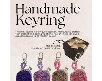 Korean Traditional Knot and Crochet. Handmade. Petit Keyring. Airpod case Accessory with Ribbon box.