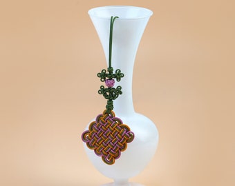 Handmade Keyring, Ornament, Korea Traditional Knot, Beautiful and unique design Key chain, green color
