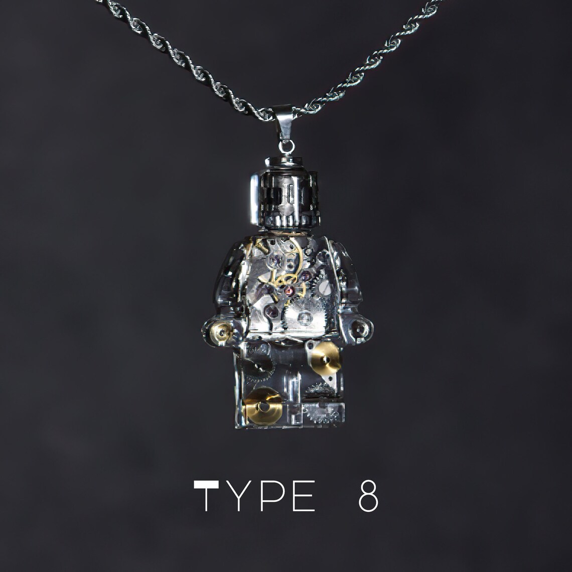 Cyberpunk Robot Necklace Pendant Etsy