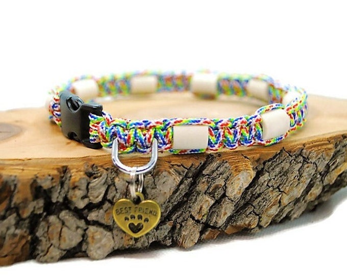 EM ceramic anti-tick rainbow collar for natural protection for dog | Laissedewouf
