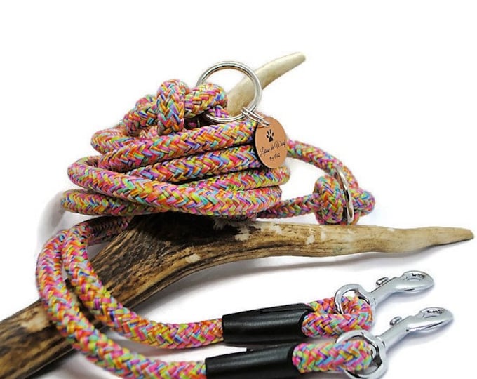 Flowers Woof Leash | 3-point leash, 10mm or 8mm rope