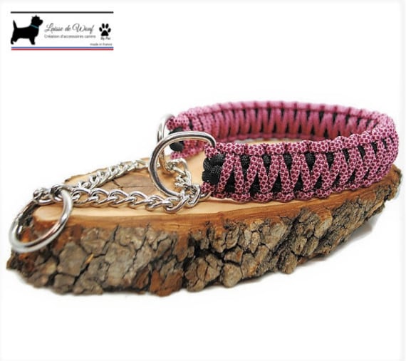 Collier Chien Pink Diamond - Largeur 3cm Laisse de Wouf
