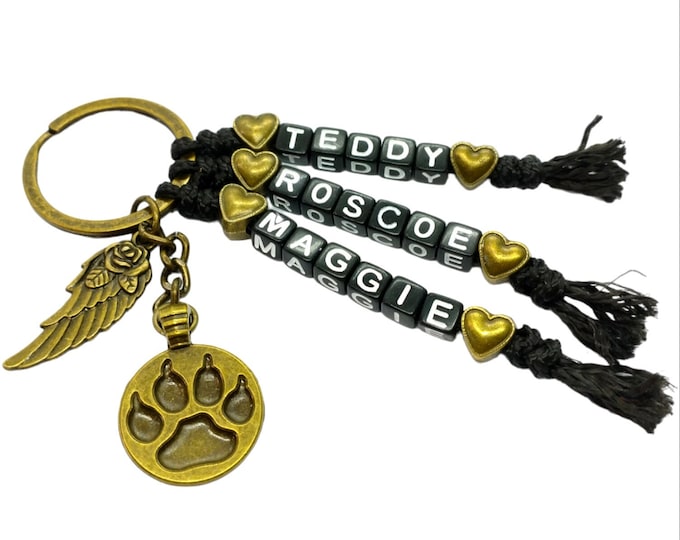 Customizable wolf paw keychain