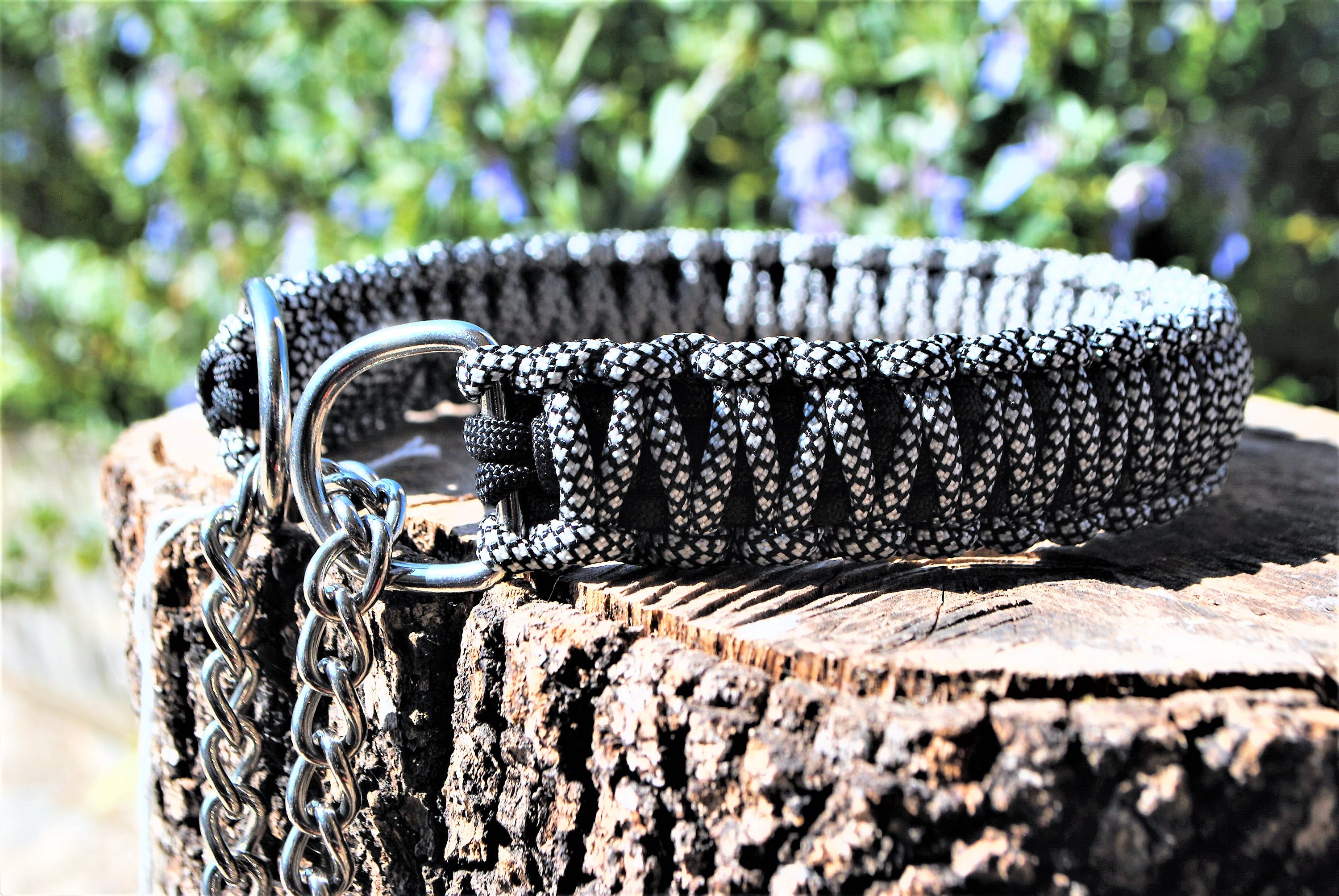 Collier Chien Silver Diamond - Largeur 3cm Laisse de Wouf