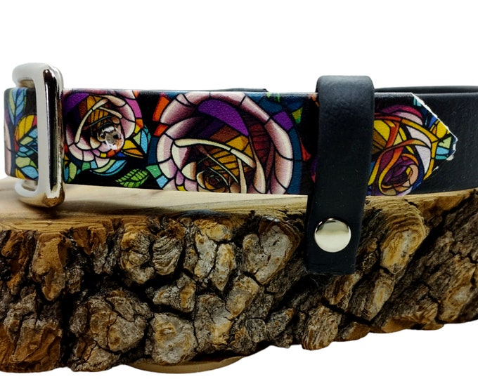 Biothane Collar Design Model Roses 19mm Matching Leash | Woof Leash