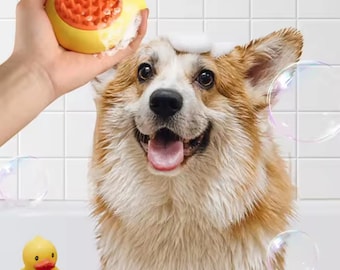 Brosse de bain moussante en silicone pour chien