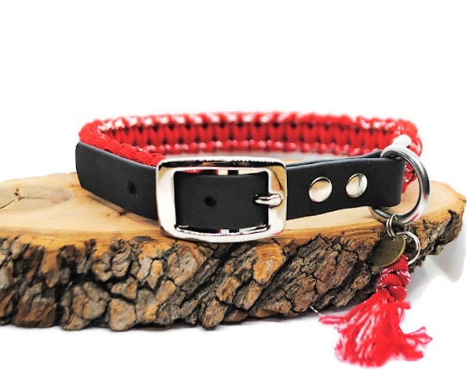 Metallic Red dog collar Width 2cm - Matching leash | Woof leash