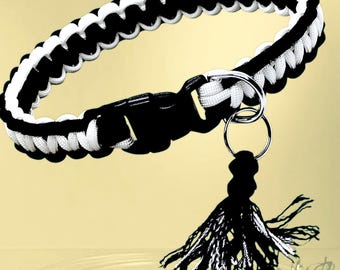 Two-tone paracord dog collar - 2cm wide - plastic clip | Woof leash
