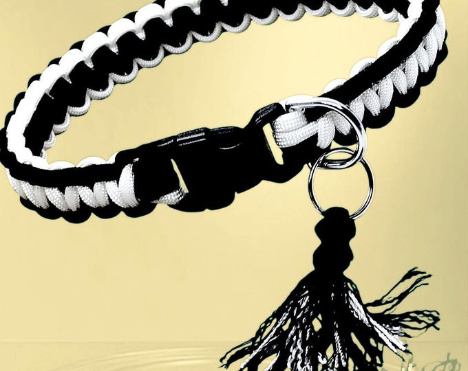 Two-tone paracord dog collar - 2cm wide - plastic clip | Woof leash