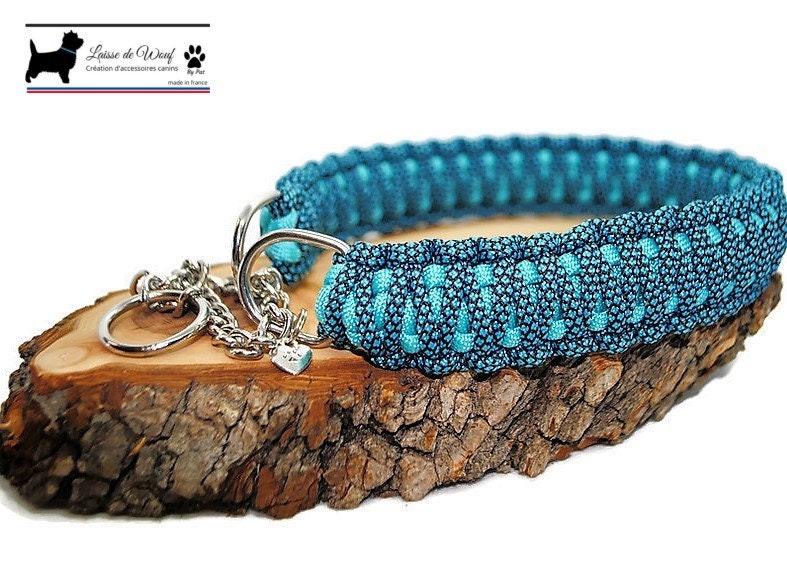 Collier Chien Blue Diamond - Largeur 3cm Laisse de Wouf