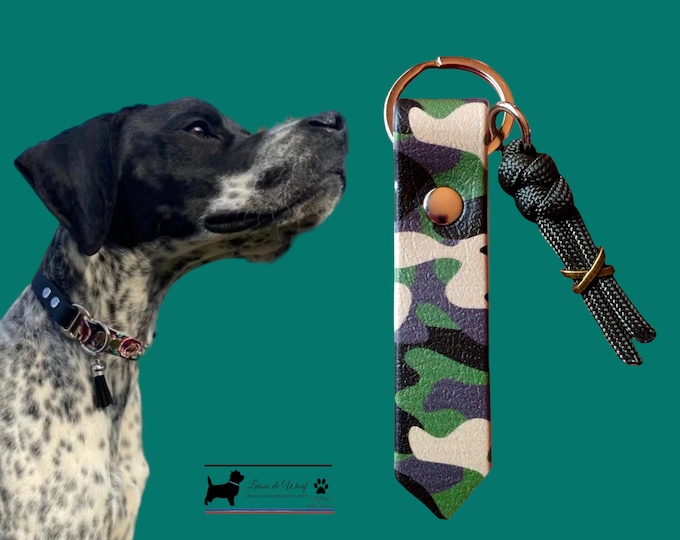 Camouflage Biothane Keychain | Woof Leash