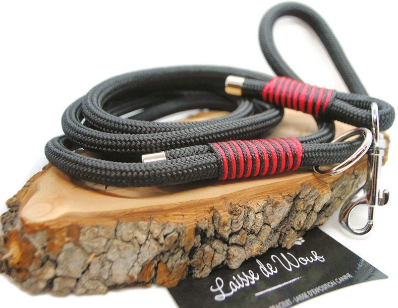 Laisse de Wouf | Laisse Shark Rouge en Paracorde 10mm