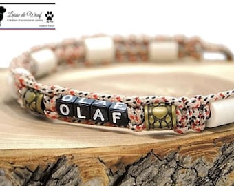 Adjustable EM ceramic tick collar for natural protection for dogs | Laissedewouf Tartan beige