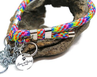 Rainbow Dog Collar | 10mm Paracord | Woof Leash