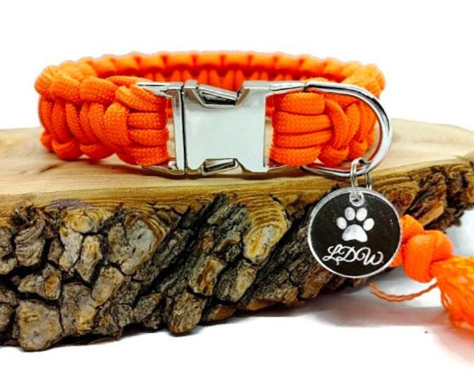 Plain orange dog collar - width 2cm | woof leash