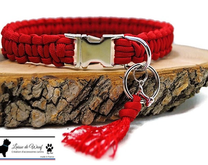 Dog collar Uni red - width 2cm | Wouf leash