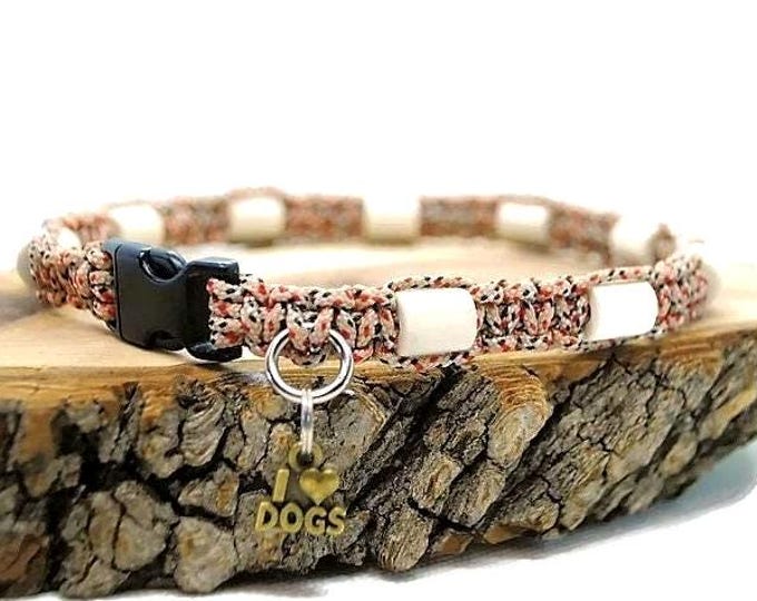 EM Ceramic Anti-Tick Collar for Natural Protection for Dogs | Laissedewouf Tartan Beige