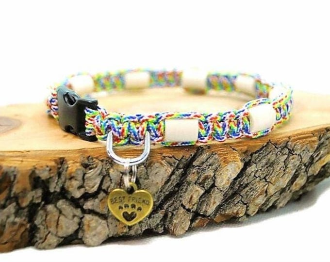 EM Ceramic Anti-Tick Rainbow Collar for Natural Protection for Dogs | Laissedewouf