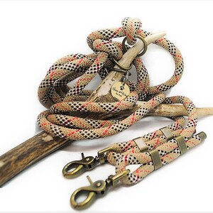 3 point leash Wouf leash Tartan beige