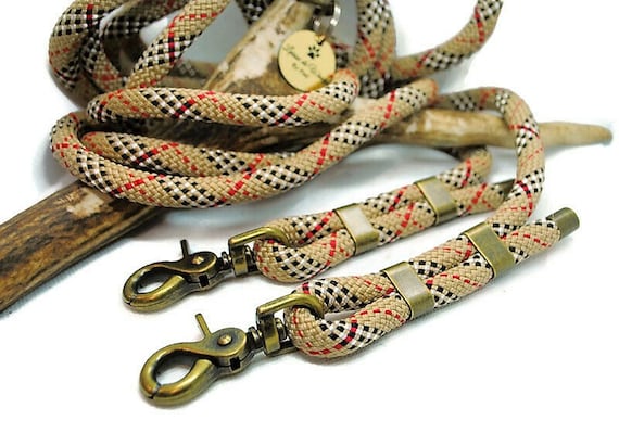 Wouf | Leaves 3 points Collection Tartan Beige in paracord 10mm