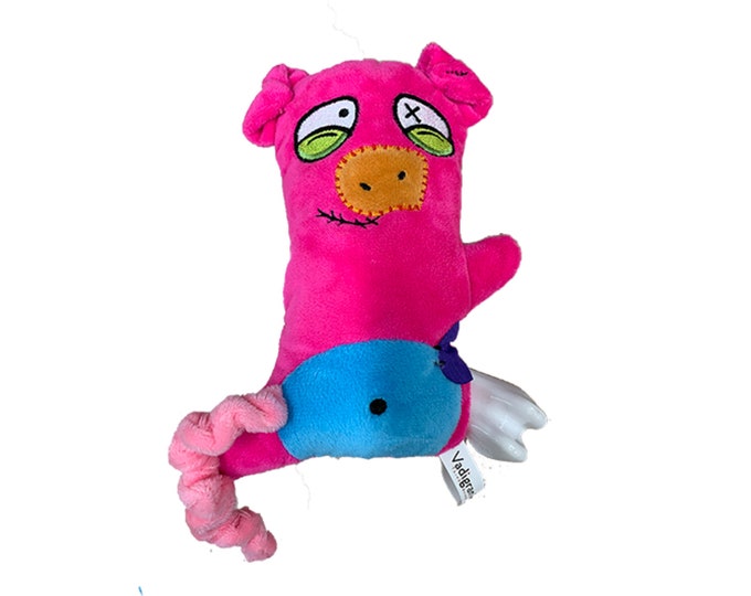 Jouet chien Scary cochon avec os 17.5 cm