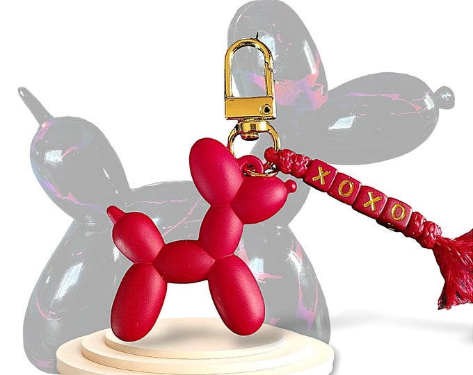 Balloon dog customizable key ring