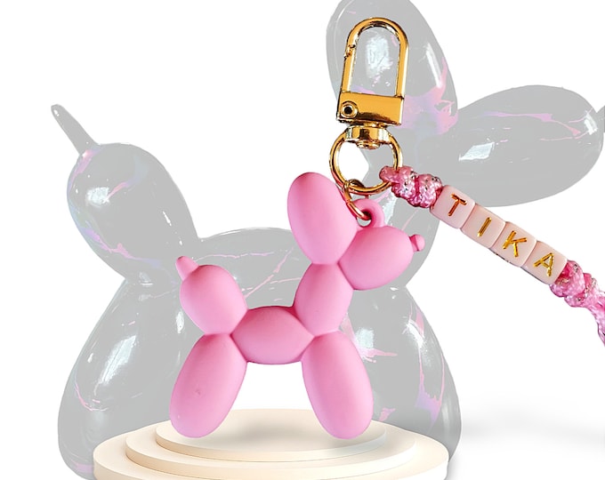 Customizable balloon dog keychain