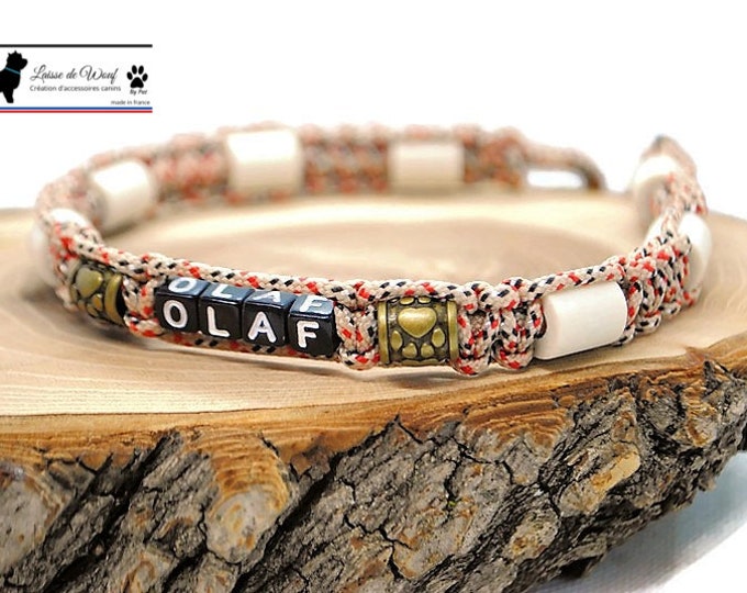 Adjustable EM ceramic tick collar for natural protection for dogs | Laissedewouf Tartan beige