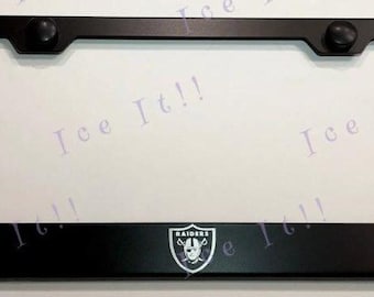 2X Las Vegas RAIDERS NFL Stainless Steel License Plate Frame Rust Free W//Caps