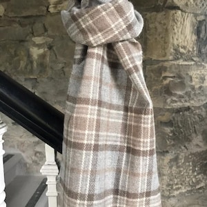 Wool Merino Lambswool Scarf , Super Soft Feel, Made in UK, Best Seller, Winter Scarf, Wool Tartan Contemporary Check style