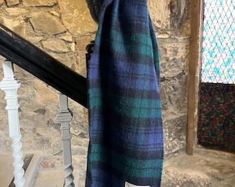 Wool Black Watch Scarf, Lambswool Scarf, Tartan Check, Super Soft, Made in Scotland, Unisex, Stylish, Warm Autumn Scarf, 100% Lambswool,warm