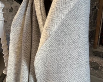 Bufanda de lana Bufanda grande de lana de cordero, estola, bufanda de manta súper suave, hecha en Escocia, unisex, elegante, de moda, bufanda de otoño cálida