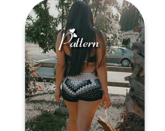 El patrón de pantalones cortos de crochet de Cakey
