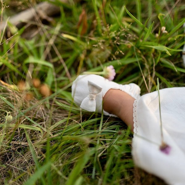 Scarpe da battesimo, pantofole per bambini per abito da battesimo, regali per la figlioccia, scarpe per bambini con suola morbida, stivaletti per bambini lavorati a maglia, scarpe per bambini per ragazze