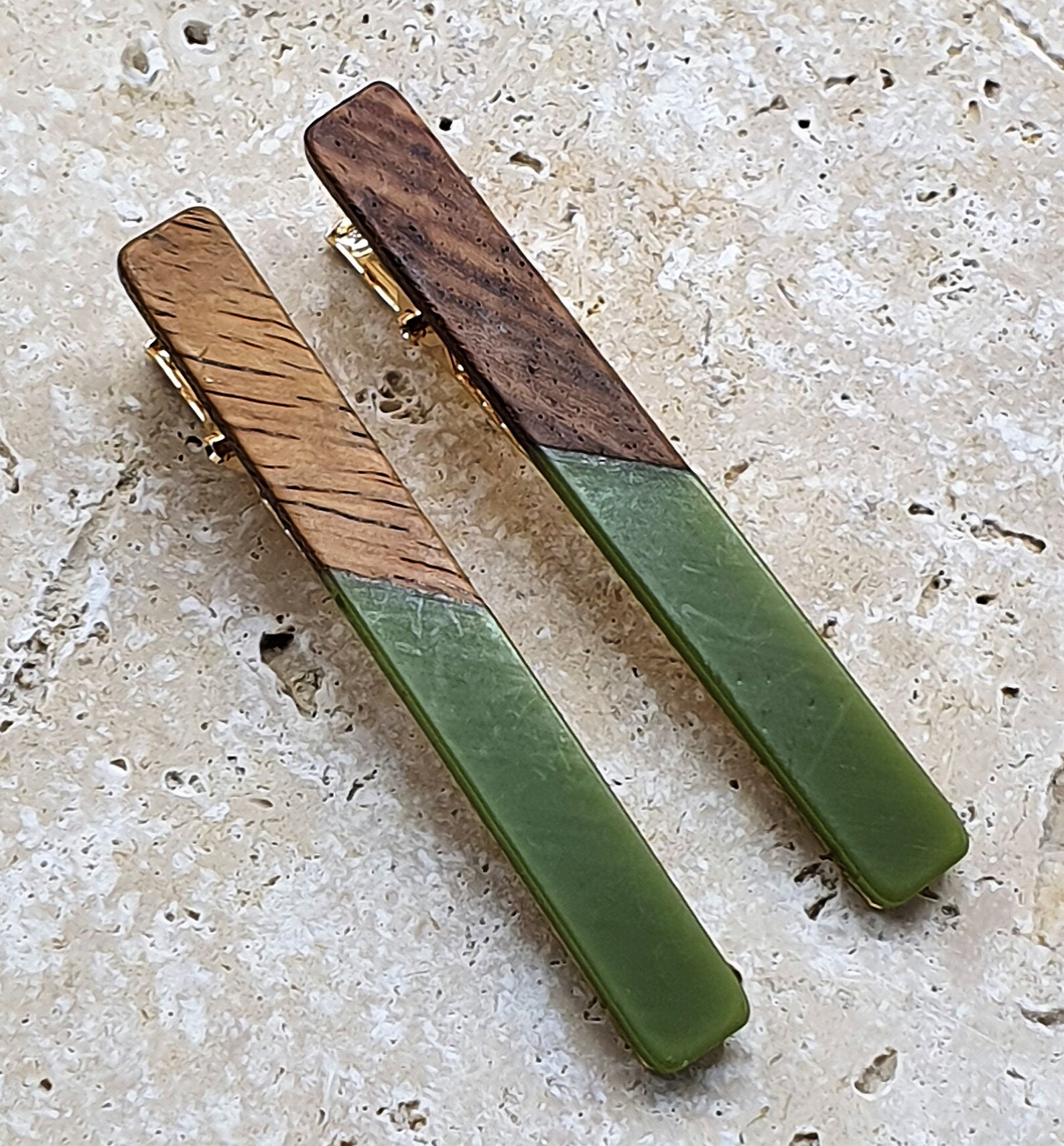 Set of 2 hair clips wooden hair clips wooden hair clips hair Etsy