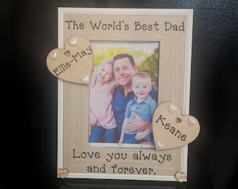 Personalised Dad Photo Frame / Picture Frame. Fathers Day , Daddy , Worlds Best Dad Personalized Any Wording.