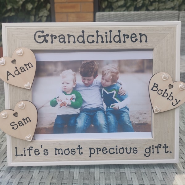 Personalised Grandchildren Photo Frame / Picture Frame. Granddaughter Grandson Grandchild Personalized Any Wording. Grandparents Gift