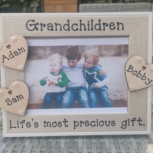Grandchildren Photo Frame Grandparent Personalised Laser Cut Etsy UK