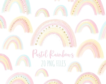 Floral Boho Rainbow Clipart PNG Instant Download, Boho Rainbows Digital ...