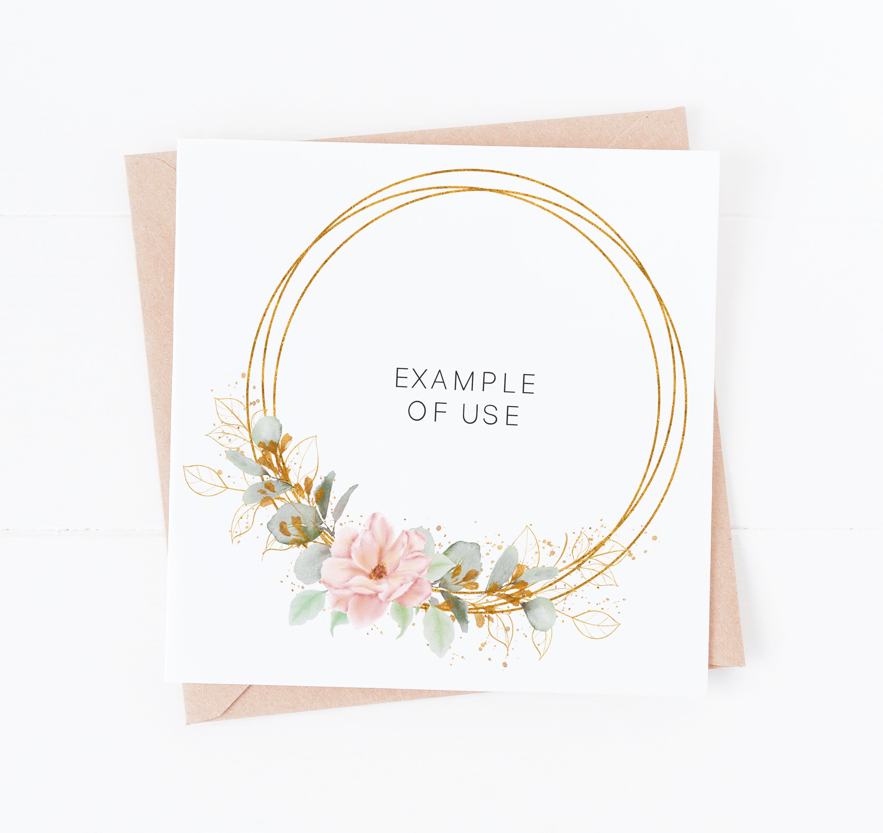 Watercolour Eucalyptus and Gold Greenery Wreath Clipart, Floral Frame ...