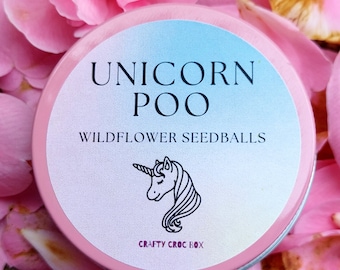 Unicorn Poo Wildflower Seed Bombs: Pink Keepsake Tin, Party Favors