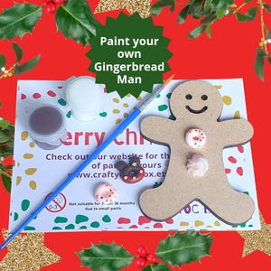 Paint Your Own Gingerbread Man Magnet Kit: Christmas Party Favor