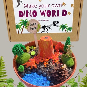 Dinosaur Garden Craft Kit: Volcano Sensory Play, Birthday Gift