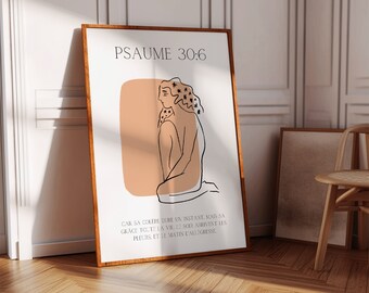 Verset biblique en français, Matthieu 6v33, Affiche décorative
