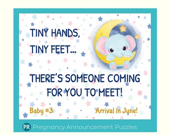 Personalized Pregnancy Announcement Jigsaw Puzzle: Baby Reveal Gift