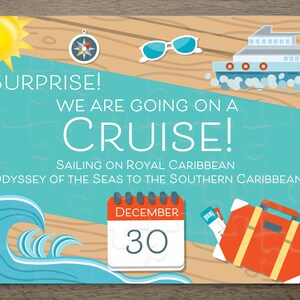 Surprise Cruise Reveal Puzzle with Personalized Message, Vacation Reveal, Royal Caribbean, Carnival , Personalized Gift